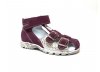 Kotníčkové kožené sandálky, sandály zn. BOOTS4U (viola/silver).